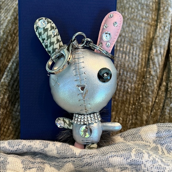 Swarovski Silver and Pink Bunny Key Holder Very Rare!